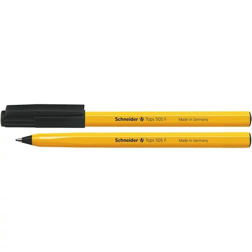 Golyóstoll, 0,3 mm, kupakos, SCHNEIDER "Tops 505 F", fekete