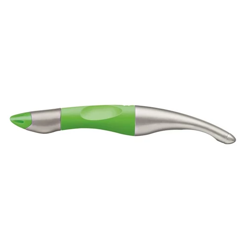 Rollertoll, 0,5 mm, jobbkezes, metál/neonzöld tolltest, STABILO "EasyOriginal Start", kék