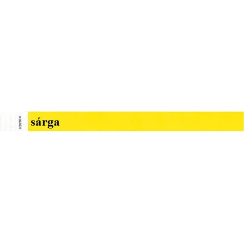 Karszalag, 3/4", tyvek, sárga