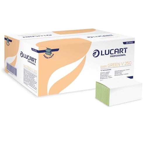 Kéztörlő, Z/V hajtogatott, 1 rétegű, LUCART, "Easy", zöld,