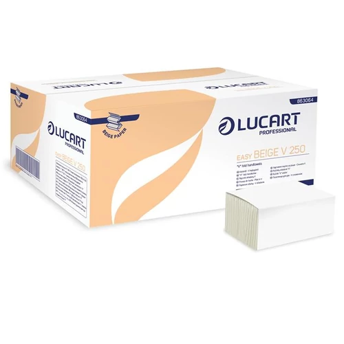 Kéztörlő, Z/V hajtogatott, 1 rétegű, LUCART, "Easy", beige