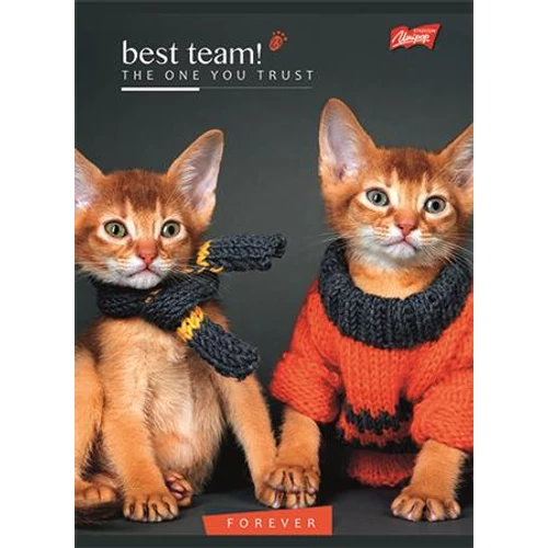Füzet, tűzött, A5, kockás, 32 lap, UNIPAP "Best Team"