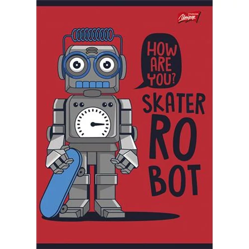 Füzet, tűzött, A5, vonalas, 32 lap, 2. osztály, UNIPAP "Robot"