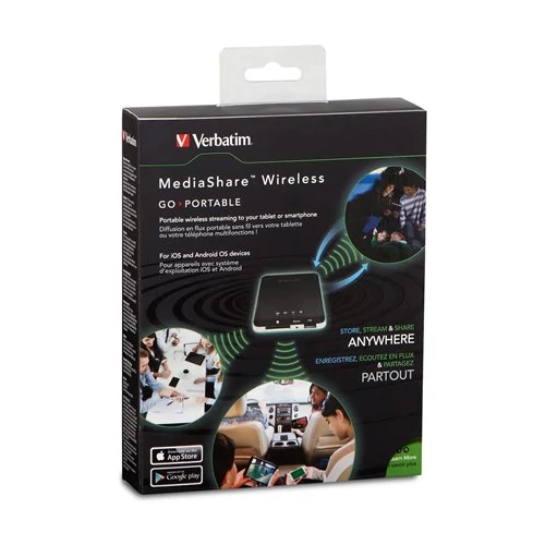 Vezeték nélküli USB és memóriakártya olvasó, hordozható akkumulátor, VERBATIM "MediaShare Wireless"