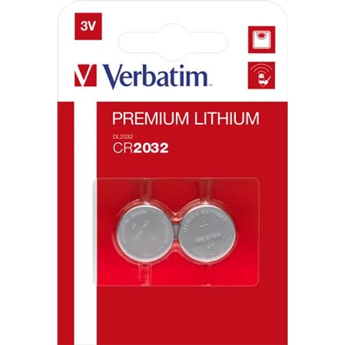 Gombelem, CR2032, 2 db, VERBATIM "Premium"