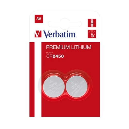Gombelem, CR2450, 2 db, VERBATIM "Premium"