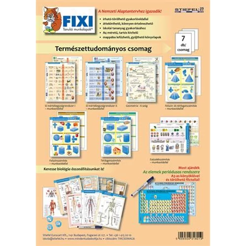 Tanulói munkalap csomag, 7 munkalap, 1 alátét, filc, STIEFEL "Természettudomány"